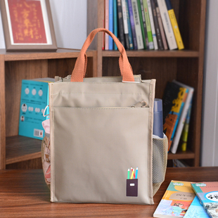 新款 学习手提袋小学生儿童补习袋拎书袋男孩书包初中文件袋美术袋
