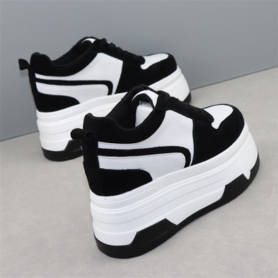 小个子内增高12cm黑白熊猫鞋