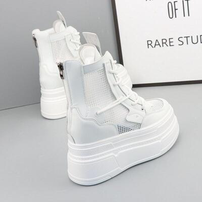 12CM隐形内增高网面透气高帮女鞋