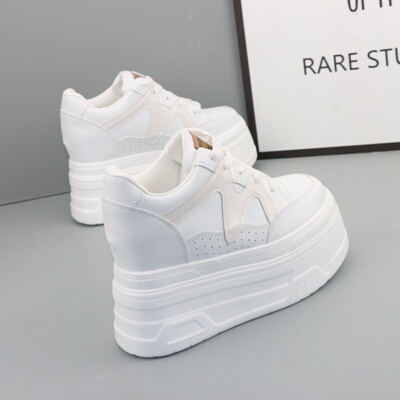 内增高12CM小白鞋女鞋潮流春季女款小个子10cm厚底松糕休闲运动鞋