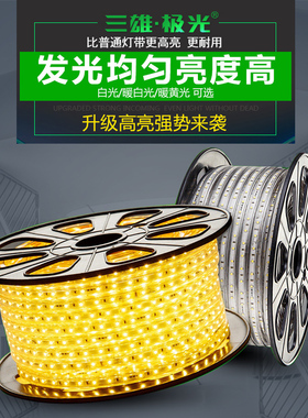三雄极光光河8W灯条高亮度家用客厅吊顶灯暗槽220vLED高压灯带条