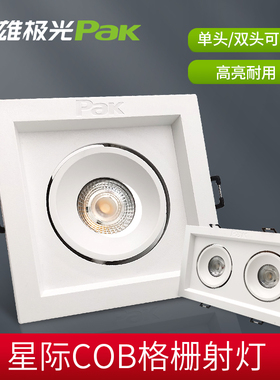三雄极光星际双头斗胆灯6W15W30W天花射灯商场服装店LED格栅射灯