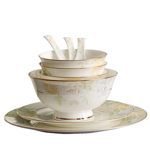 自由组合 碗盘DIY盘子菜盘家用骨瓷饭盘鱼盘米饭碗碟子自选餐具