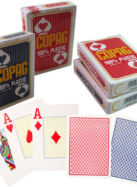 copag塑料扑克现货供应黄细砂pvc耐磨防水红蓝双色可选