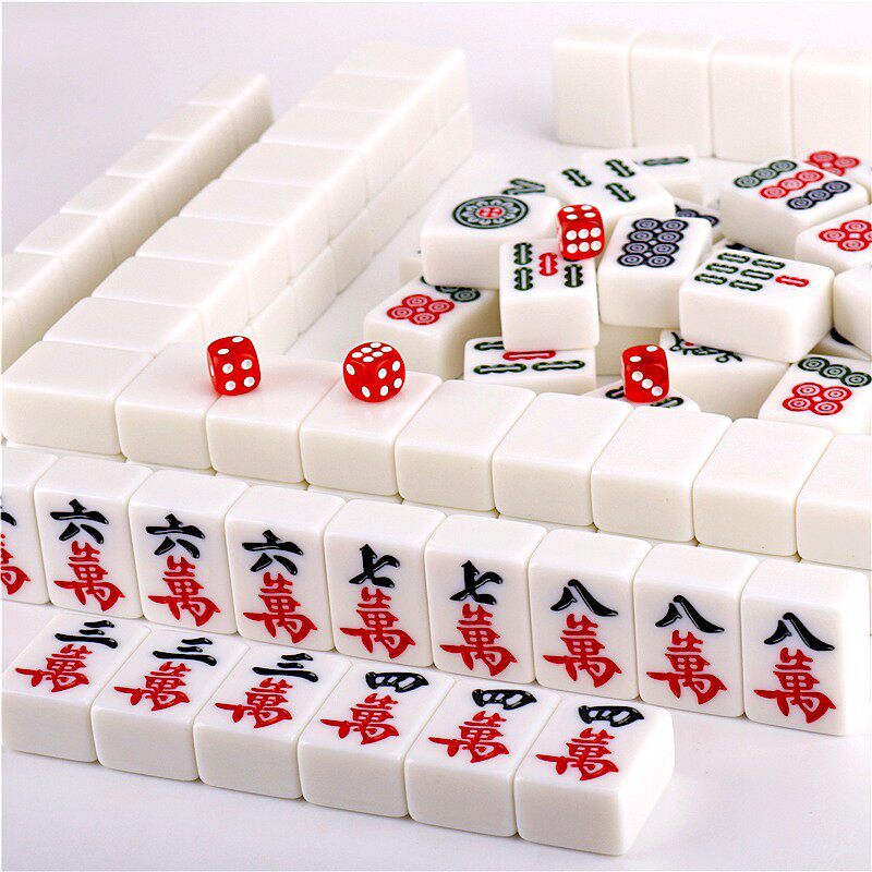 紫湖42mm大号白玉手搓麻将仿玉家用手打麻将牌144张图片