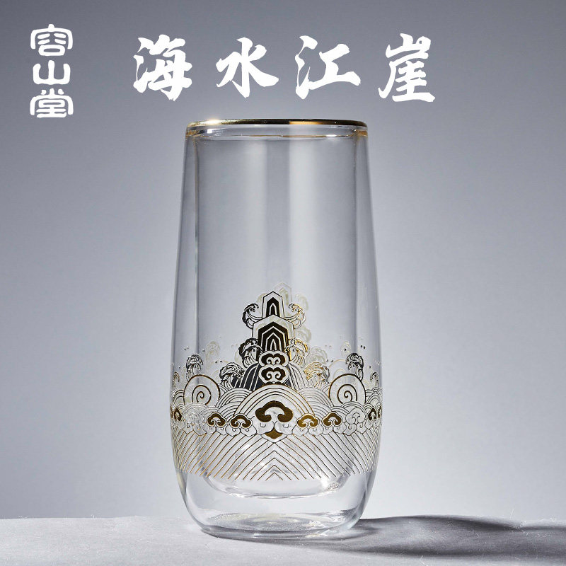 容山堂焕彩金银烧玻璃杯大号耐热雪山绿茶杯家用泡茶水杯果汁中式,餐饮具,玻璃杯,淘宝优惠券,粉丝福利购,淘宝优惠卷