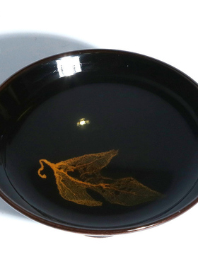 容山堂固德 陶瓷木叶茶杯 手工品茗杯主人杯商务天目盏 功夫单杯