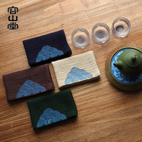 容山堂吸水加厚布洁方茶具配件
