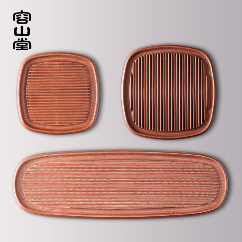 容山堂电木茶盘壶承干泡台储水式壶垫实木胶木功夫茶具紫砂壶壶垫