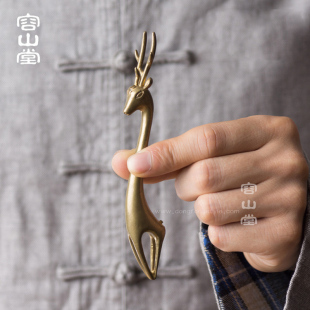 铜铁壶叉 容山堂苏韵 手工壶盖叉银壶铜壶功夫茶具配件