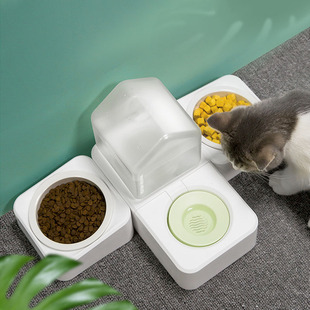 水房子三碗狗狗陶瓷碗宠物喂食器饮水器中小型犬猫咪狗盆宠物用品