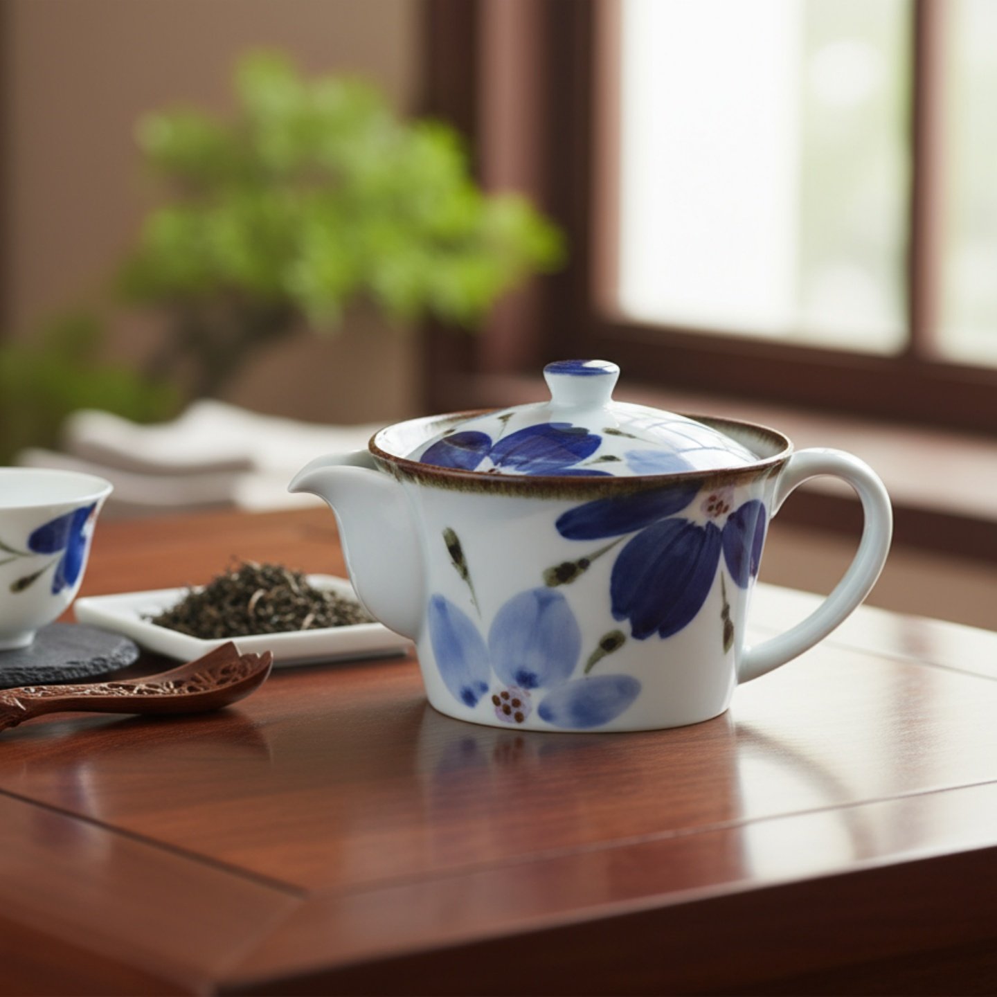 同合日本进口翔芳窑手绘釉下彩蓝青花茶壶日式和风陶瓷茶具泡茶壶