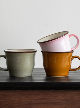 同和日本进口Mino Ware覆古陶瓷杯，日式大直径咖啡杯，男女简易