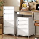 收纳柜抽屉式 办公室桌下A4文件储物柜家用桌面双格门口夹缝整理盒