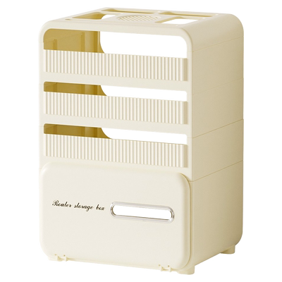 路由器收纳盒奶油风散热不挡信号