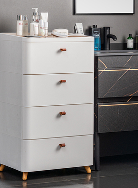 卫生间储物柜落地式浴室夹缝置物柜防水轻奢厕所洗手台置物架边柜