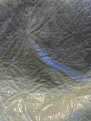 1.6*2.5zarahome样品水绿色仿真丝衍缝床盖被子出口外贸欧美淑女