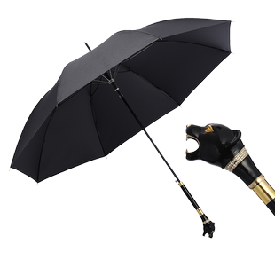 创意个性雨伞长柄男女防晒黑胶晴雨两用日系动物头黑色定制直杆伞