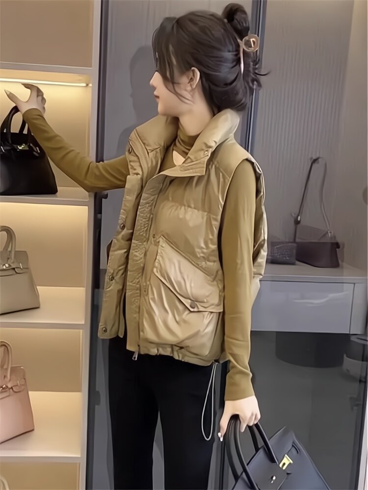 加厚时尚宽松短款羽绒服马甲