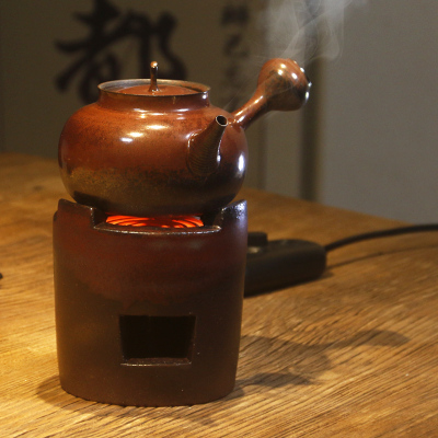 潮州明德薄胎手拉砂陶壶橄榄炭炉