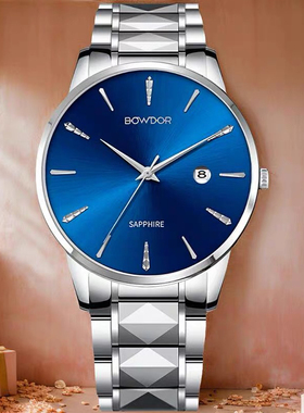 新款宝舵手表99105间钨钢女表超薄石英表简约时尚情侣表防水男表