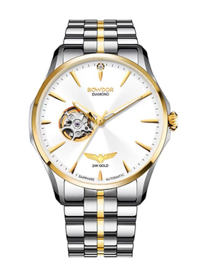 宝舵手表传世系列24K金钢带全自动机械表时尚防水镂空男表 GG013G