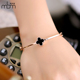 手环饰品 时尚 韩版 韩国开口玫瑰金钛钢彩金镀18K四叶草手镯女款