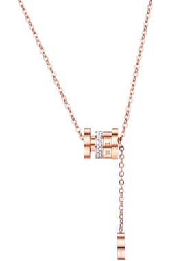 小蛮腰钛钢镀18k玫瑰金锁骨链