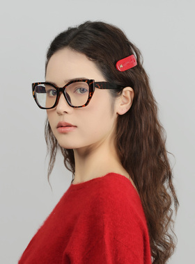 Becomi/轻奢M标红色发夹女喜庆新年氛围醋酸边夹小香风后脑勺头饰