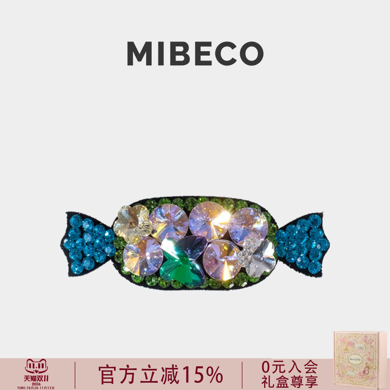 Mibeco精致小众糖果发夹百搭小巧可爱水晶奥钻发卡轻奢侧边刘海夹