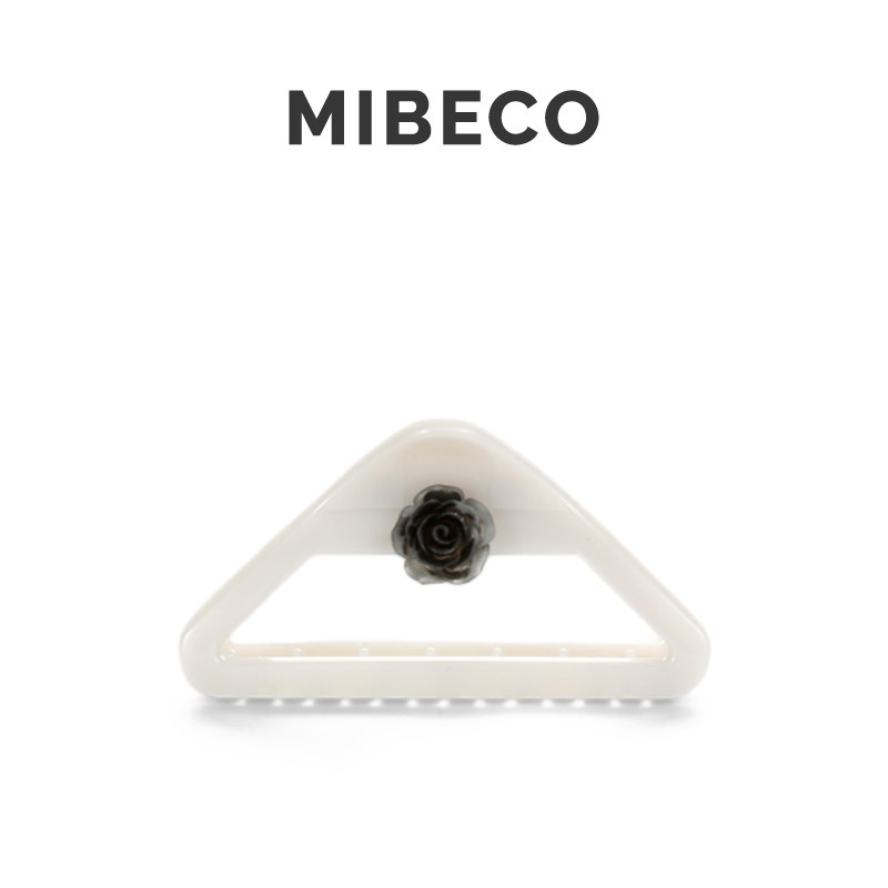 Mibeco花开茶糜夏季气质抓夹简约纯色墨染山茶花发夹后脑勺鲨鱼夹