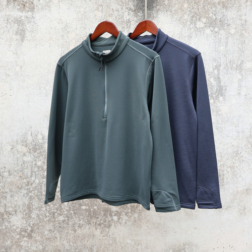 26春 方格绒polartec wool羊毛速干保暖男半拉链运动休闲套头卫衣