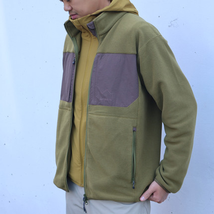 山系双口袋撞色款 秋冬polartec200 休闲户外 男士立领摇粒绒夹克