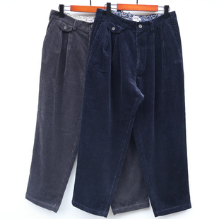 IVY 休闲秋冬厚灯芯绒全棉男休闲裤 wide宽风格 风格 双褶西裤 经典