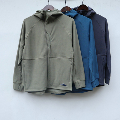 斜拉链运动 polartec power air高弹力保暖男休闲连帽卫衣夹克