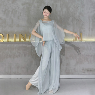 古典舞飘逸纱衣身韵舞蹈服中国舞练功服套装现代舞阔腿裤演出服冬