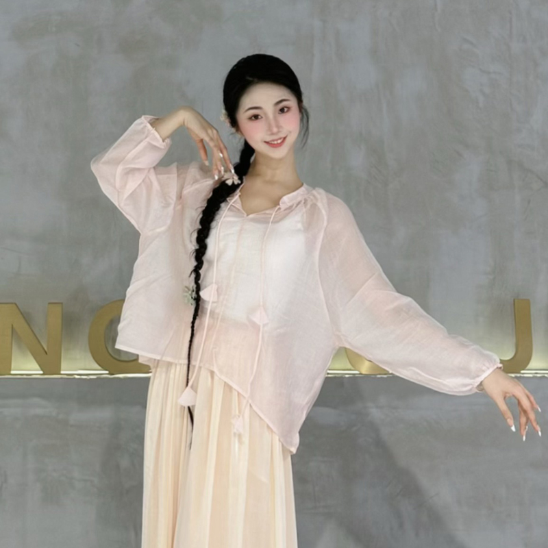 衣霓子古典舞服少女温柔甜美罩衫