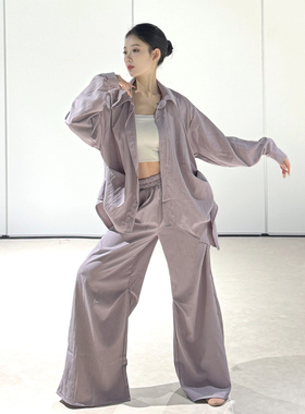 现代舞衬衫套装阔腿裤2025新款古典舞服装秋冬中国舞宽松上衣成人