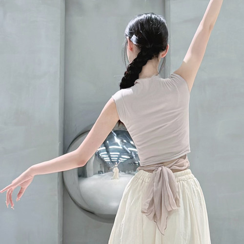 衣霓子古典舞上衣显瘦飘逸蝴蝶结