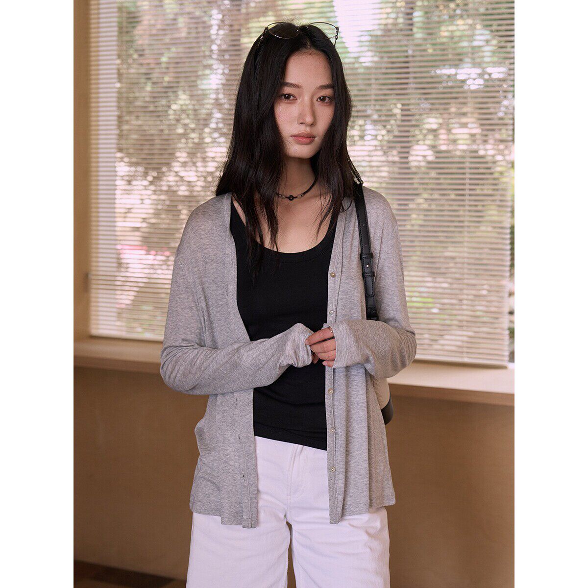 汕头市潮阳区铜盂妮可真针织内衣厂天丝莫代尔开衫女蚕丝长袖上衣