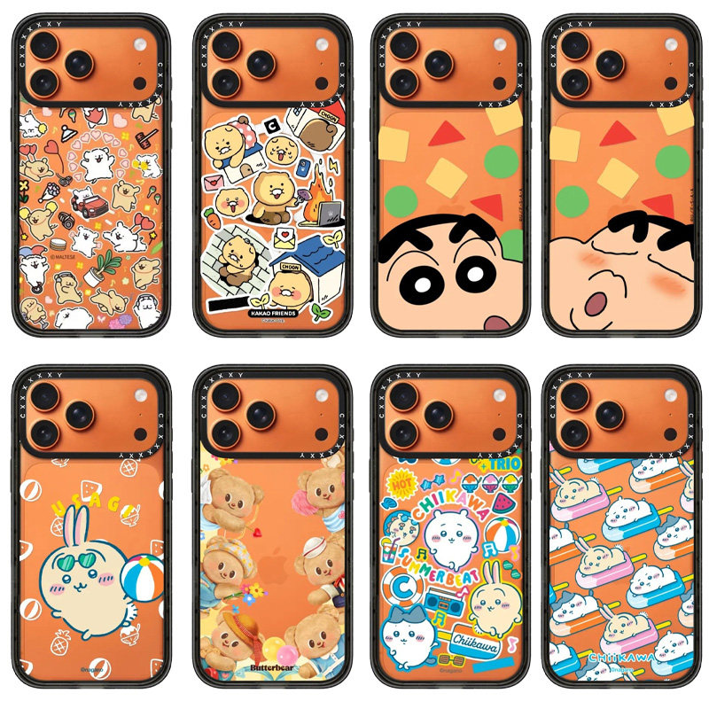 【韩国】吉伊卡哇适用于iPhone17promax星宇橙色chiikawa壳蜡笔小新16Pro15plus苹果14/13/12防摔保护套