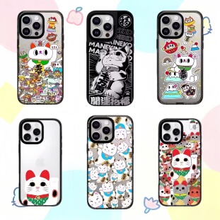 caset1fiy招财猫千万两适用iPhone16Pro苹果17Promax手机壳12可爱13卡通14情侣15Pro潮牌创意防摔磁吸AIR