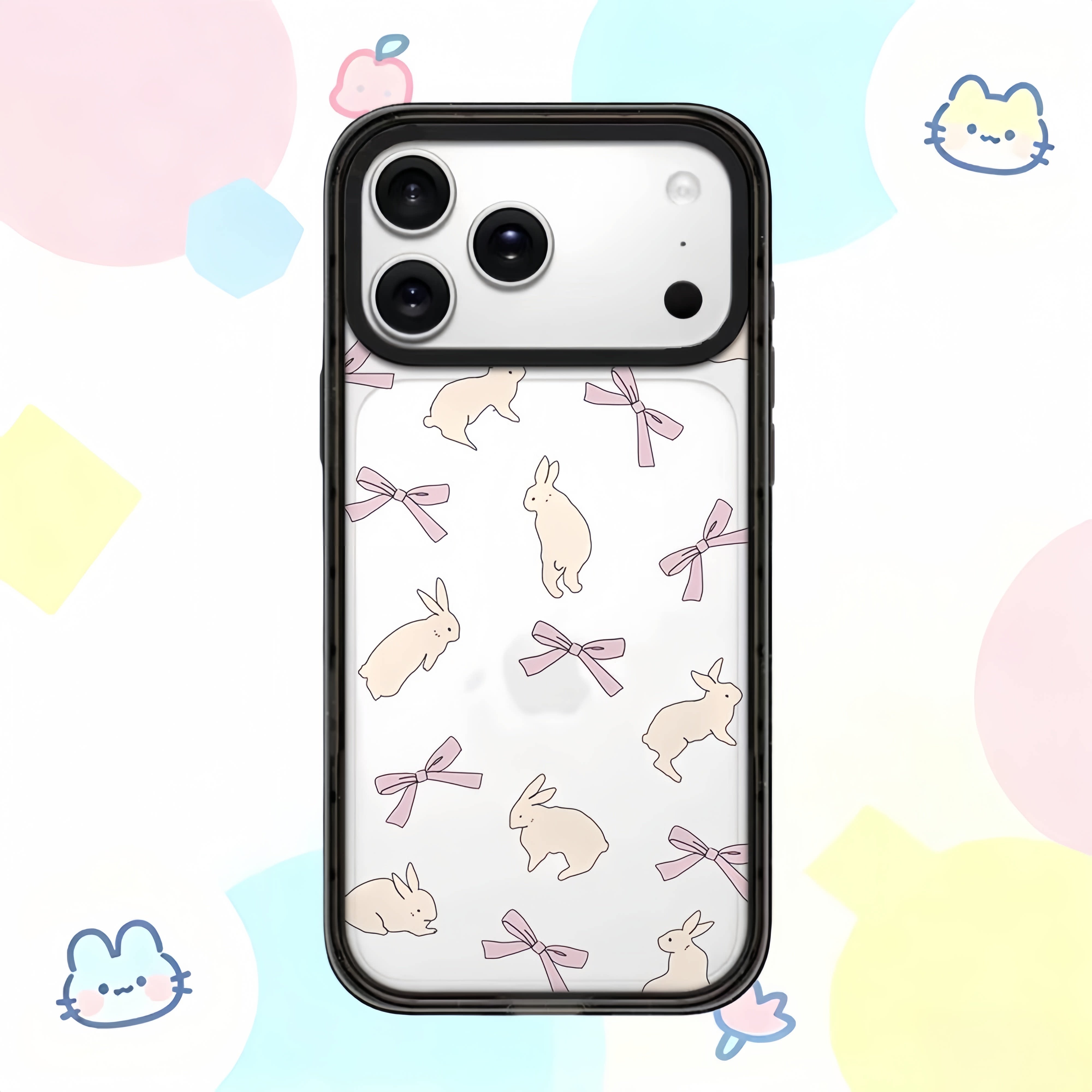 【韩国】爱心小兔子防摔手机壳适用iPhone17Promax潮牌16Promax女15亚克力14明星同款13磁吸Magsafe新款