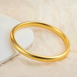 不刻字送礼结婚首饰 越南沙金7N古法传承泥鳅背手镯女实心手镯净版