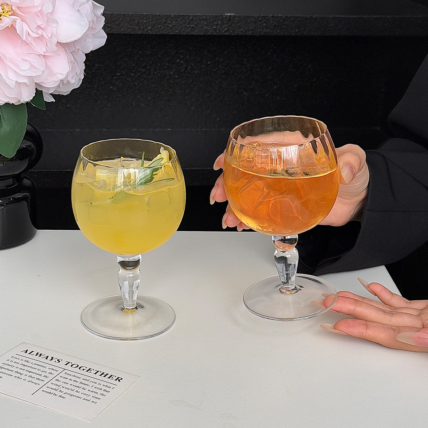 中古马天尼杯复古高脚杯红酒杯精酿啤酒杯香槟杯微醺鸡尾酒杯子
