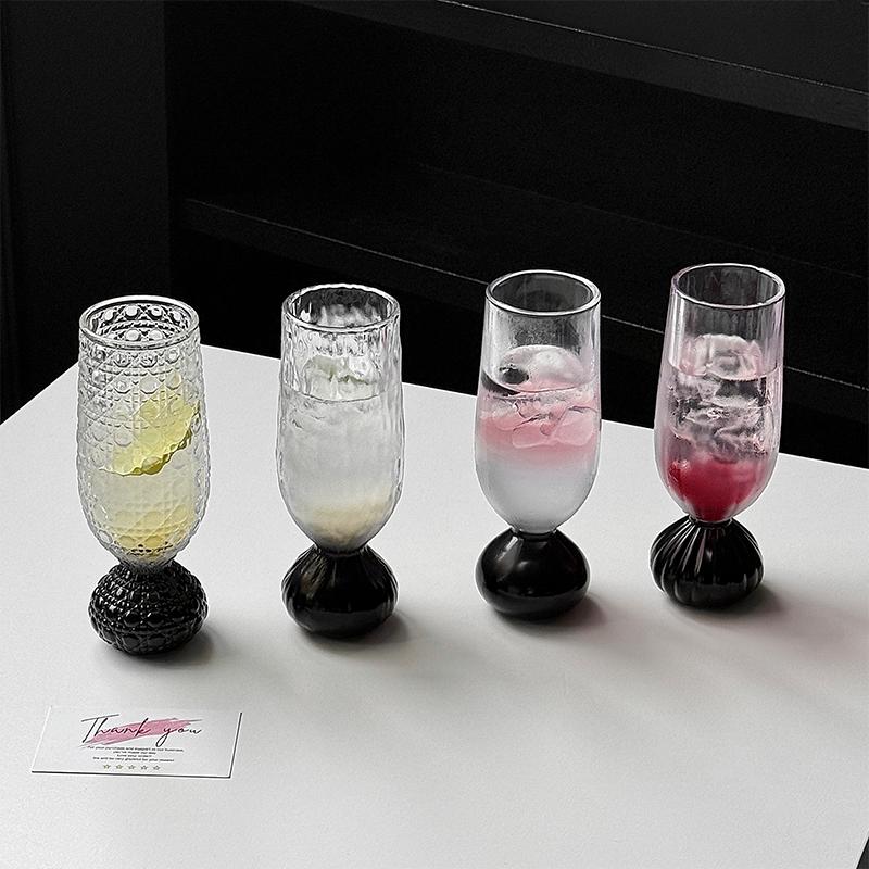 ins风啤酒杯厚底气泡玻璃杯
