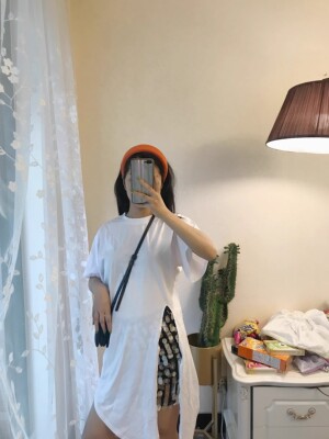 中长款开叉两色质感不能再好的