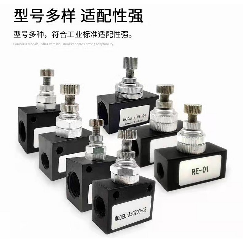 节流阀re-02 03 04气动可调流量控制调速阀调节阀内螺纹2分3分4分