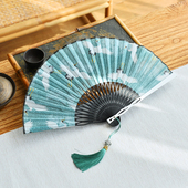 铝合金边股中国风折扇男女通用汉服旗袍随身折叠日式 复古典扇子