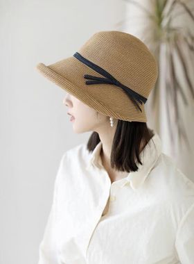 女款防紫外线法式优雅百搭草帽夏